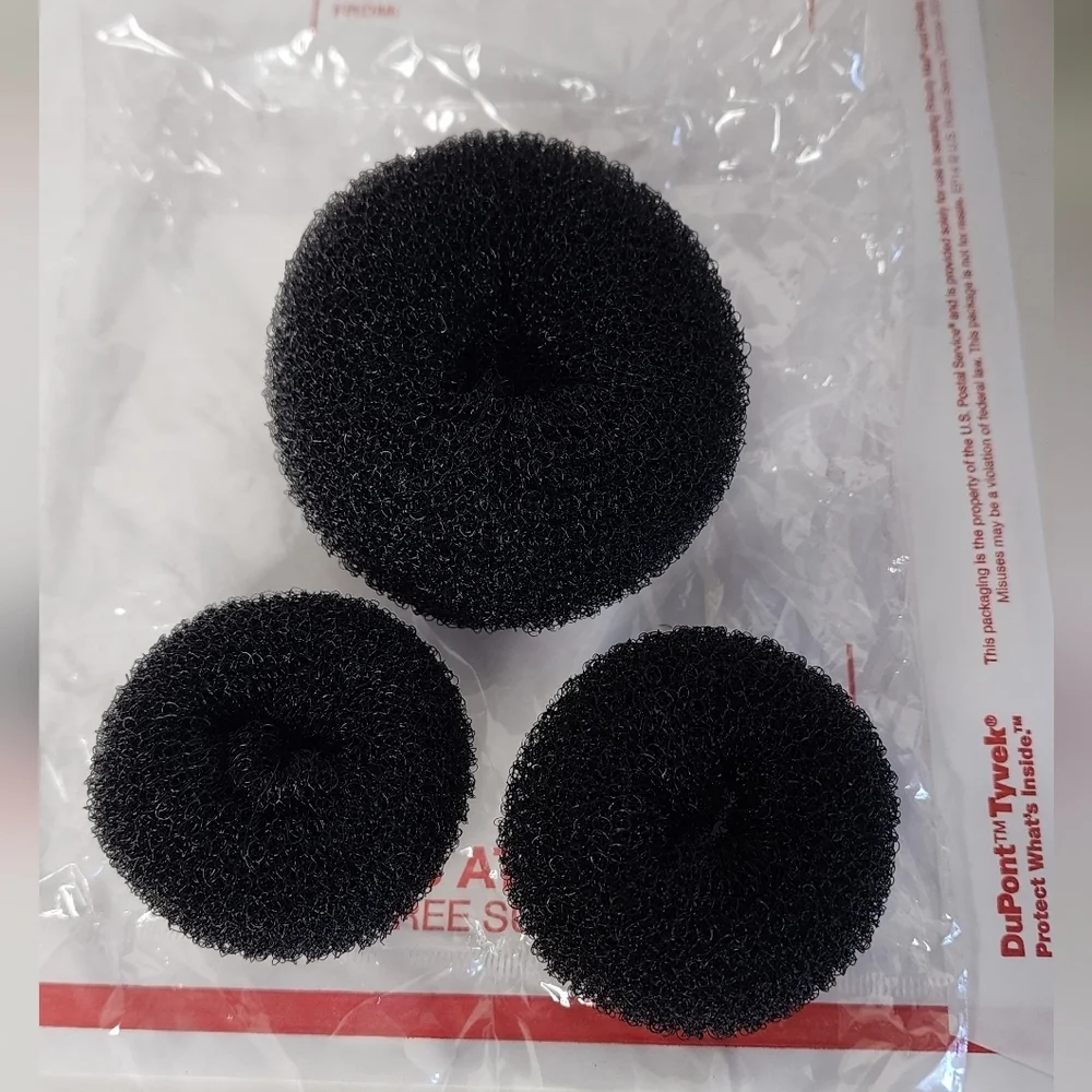 NEW Black Hair Donut Bun Maker Set